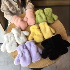 Thick Warm Winter Fleece Mittens Kids Full Finger Gloves  For 3-8Y Kids