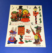 Vintage Suzy's Zoo Christmas Sticker Sheet
