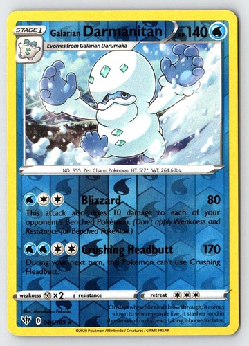 Galarian Darmanitan 44/189 Darkness Ablaze Reverse Holo Pokemon NM