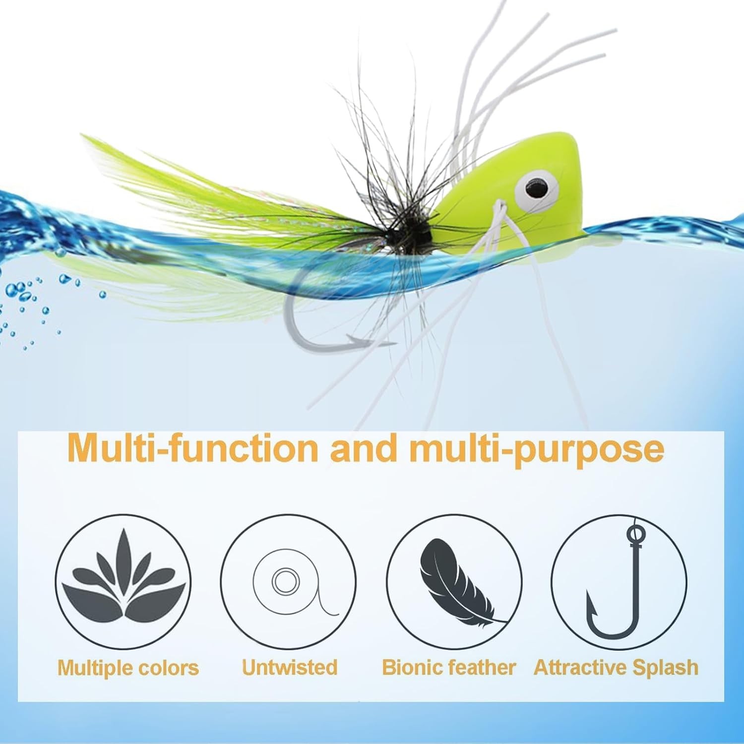 Different size, A:15pcs Fly Fishing Poppers  - Image 5