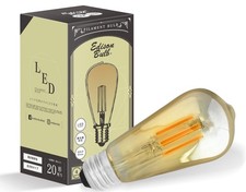 E26 Dimmable Edison Bulb Led Light Bulb Long Gold Warm White 4W 300Lm 2200K E 