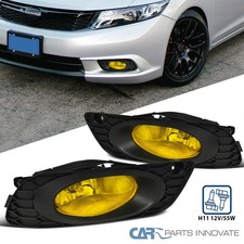 Fits 2012 Honda Civic 4dr Sedan Yellow Fog Lights Bumper Lampswitchwiring Pair