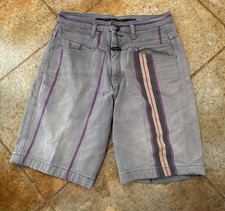Vintage 90s Marithe Francois Girbaud Striped Shorts Made in USA 1996 Asymmetric
