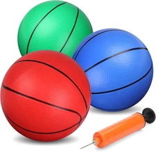 6 Toddler Mini Basketball for Hoop, Small Inflatable Replacement Balls, Plastic
