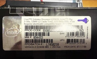 Intel Core 2 Extreme Edition QX9650 Cpu. LGA775 . Brand new. Extremely rare.