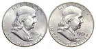 Choice Unc 1961 P+D Franklin Half Dollar Gem BU Collection Lot Set *8358