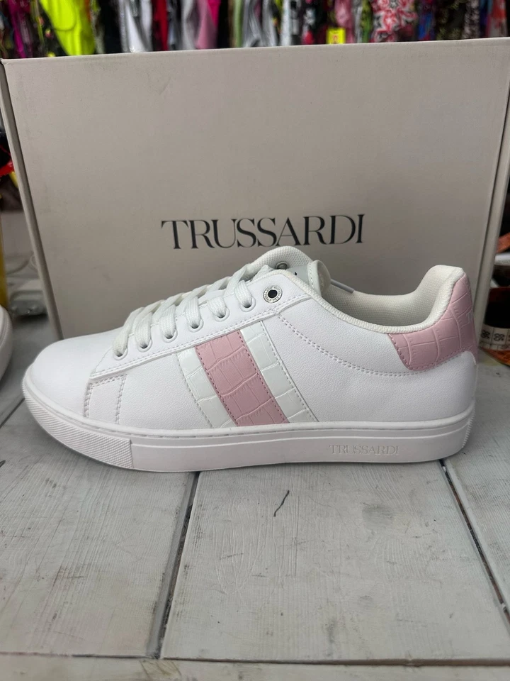 Zapatillas Mujer Trussardi Blanco/Rosa Talla EU39 Suela Interna 26Cm/Externo 27Cm Foto 2 de 4