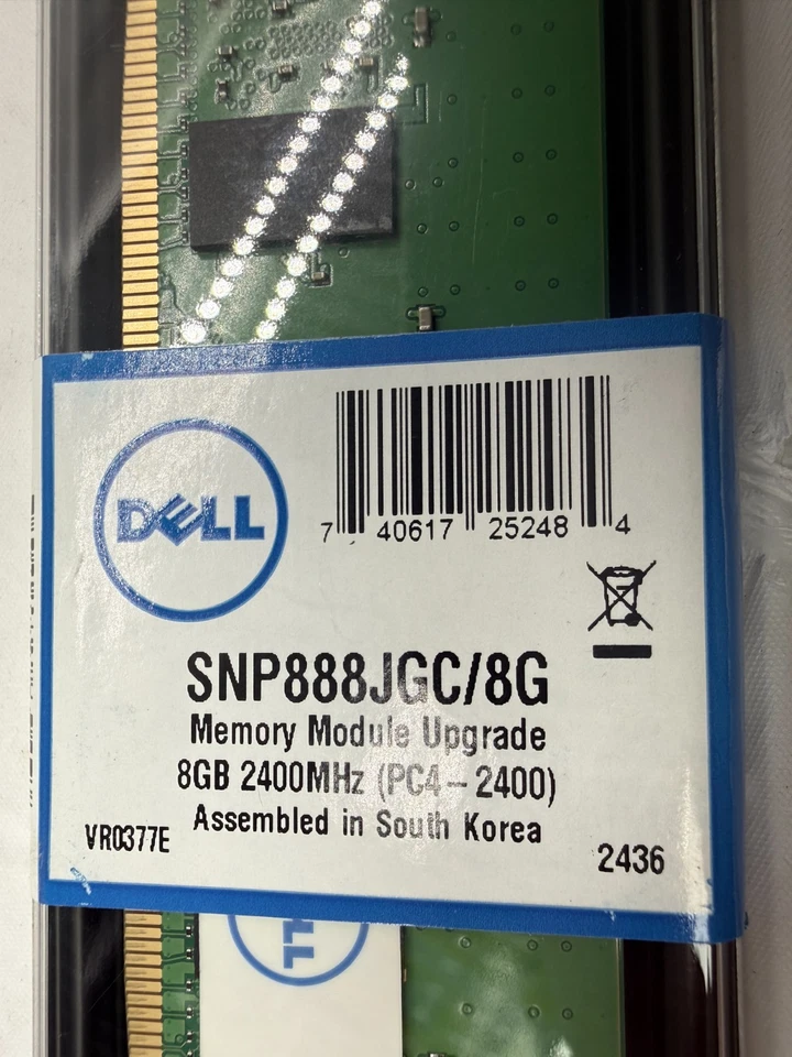32GB (4x 8GB) Dell Memory Module Upgrade 8G Model SNP888JGC/8G Servers PC4-2400T - Image 2 of 3