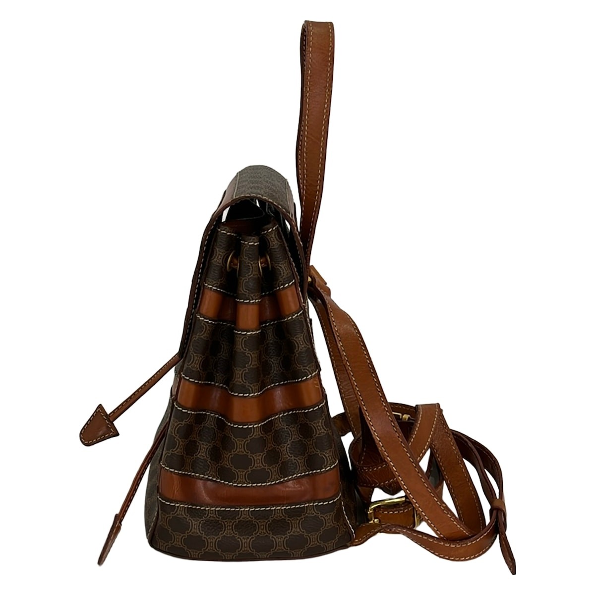 CELINE Macadam Dark Brown Brown PVC Leather Backpack — image 4