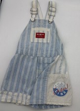 vintage OshKosh B'gosh blue and white striped shortalls Coast Line Crew USA