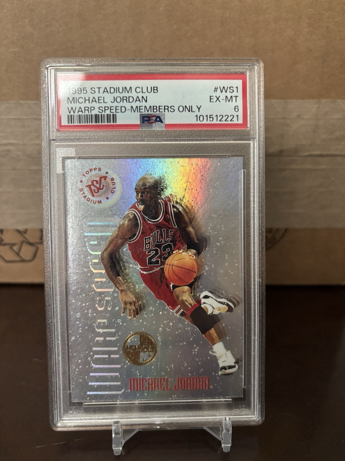1995-96 Topps Stadium Club Warp Speed Michael Jordan #WS1 Members Only PSA 6