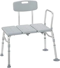 Tub Transfer Bench For Bathtub, Height Adjustable Shower Bench with Backrest, 
