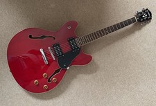 Washburn HB-30 Electric Guitar Cherry Red, Semi-Hollow
