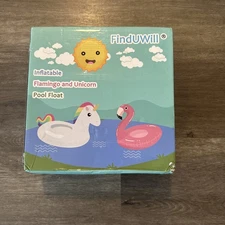 Inflatable Large 57'' Unicorn Pool Float and 46'' Flamingo Pool Floaties