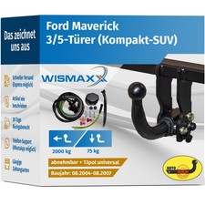 ANHÄNGERKUPPLUNG abnehmbar für Ford Maverick 04-07 +13polig ESatz ABE