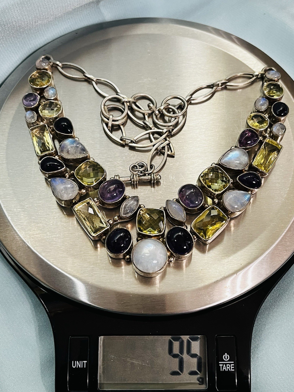 Sterling Silver Multi-gem Moonstone Tourmaline Am… - image 21