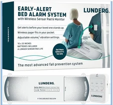 Lunderg Bed Alarm Early Alert Wireless Sensor Bed Pad Fall Prevention Elderly