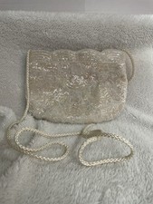 Vintage LA REGALE LTD Cream Ivory Fancy Sequin Beaded Handmade Evening Bag Macau