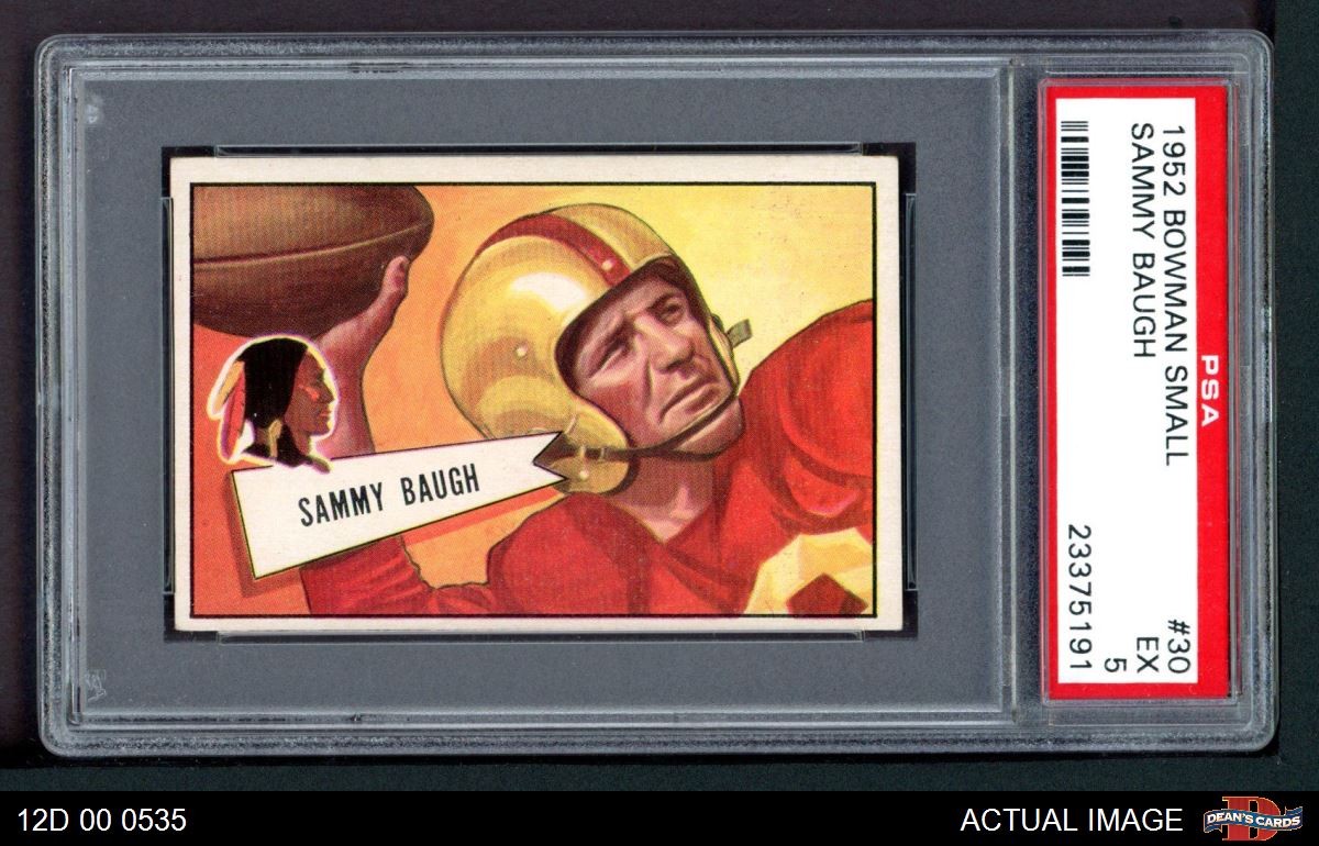 1952 Bowman Small #30 Sammy Baugh Redskins HOF TCU PSA 5 - EX