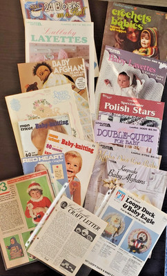 Lot Of Crochet/knitting  Baby Layette  Pattern Booklets Leisure Arts 1970s-1990s