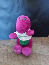 Vintage Barney The Dinosaur 13" Plush with White T-Shirt by Lyons Group 1992