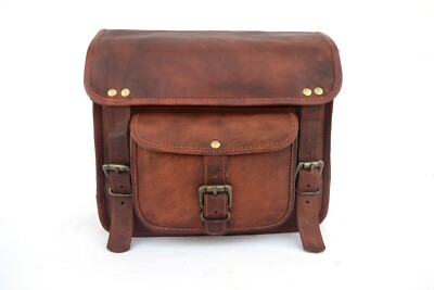 Handmade Leather Biker Side Bag Satchel Bike Motorcycle Fanny Pack