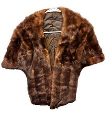 Vintage Mid Century Fur Stole Vest Cape With Fur Label Authority Label, Hickson