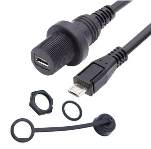Micro USB 2.0 5Pin Male to Female Extension Data Power Cable 1m - Image 2 of 4
