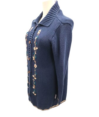 Mary Kate & Ashley Women Cardiga Floral Embroidery Button Sweater