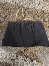 Vintage After Five Black 60s Evening Bag Cocktail Purse Hand Clutch