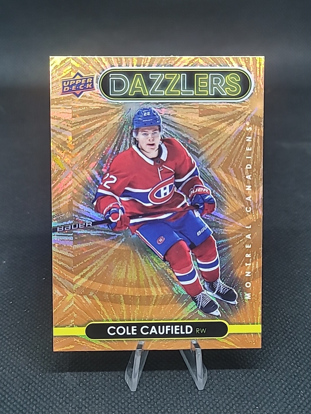 2021-22 Upper Deck Series 1 Dazzlers Orange Cole Caufield #DZ-25 Rookie RC