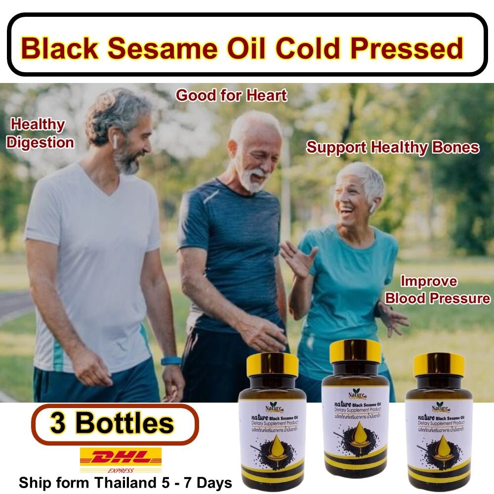 3 botellas de aceite de sésamo negro prensado en frío antioxidante natural antienvejecimiento 180 cápsulas blandas