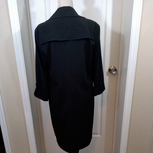 Ellen Tracy Womens Size 12 Solid Black Dress Collared Buttons Pockets Career Zip - Picture 3 of 11