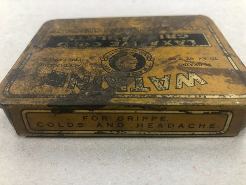 Vintage Tin Container Watkins Laxative Cold Tablets - Afbeelding 3 van 4
