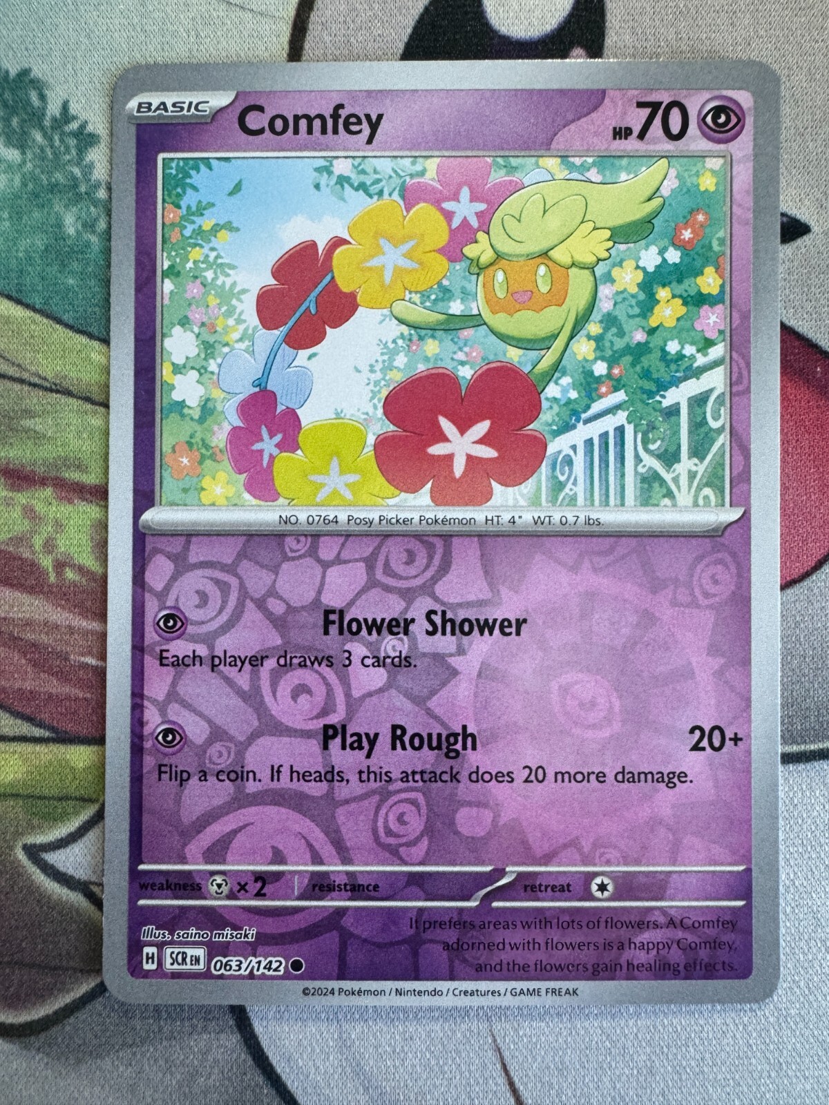 Comfey Reverse Holo English Pokemon TCG BKBX600