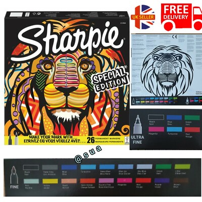 Sharpie Special Edition Lion Box 20Fine&6 Ultra Fine Permanent