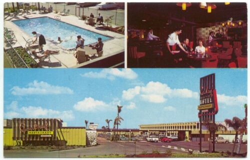 Costa Mesa CA Coral Reef Motel Vintage Postcard California - Afbeelding 1 van 2