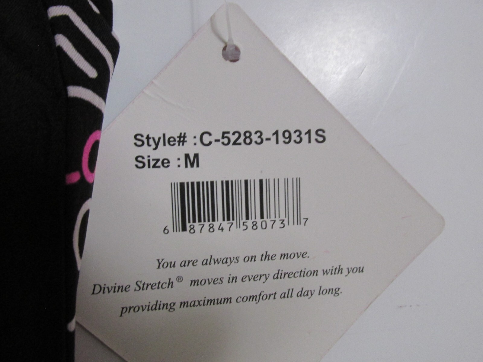 Women's Divine Stretch by JDM Medical Scrubs Top Black w/Pink White