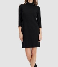 $79 Nine West Women's Black Colorblocked Button-Detail Sweater Dress Size Small