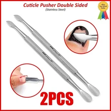 Cuticle Pusher Stainless Steel Nail Scraper Remover Manicure Pedicure Tool 2Pcs
