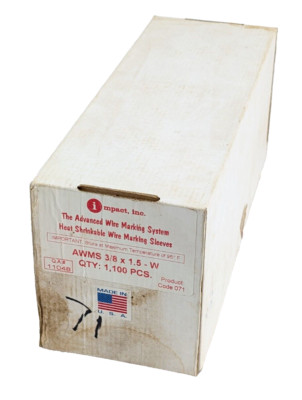 IMPACT Heat Shrinkable Wire Marking Sleeves AWMS 3/8 X 1.5-W  071 approx 1000