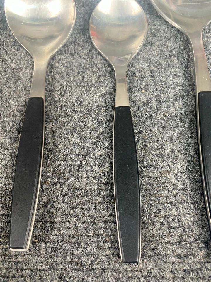 Georg Jensen * STRATA Black Handle Stainless Flatware CHOICE - CHOOSE (144) - Image 2 of 4