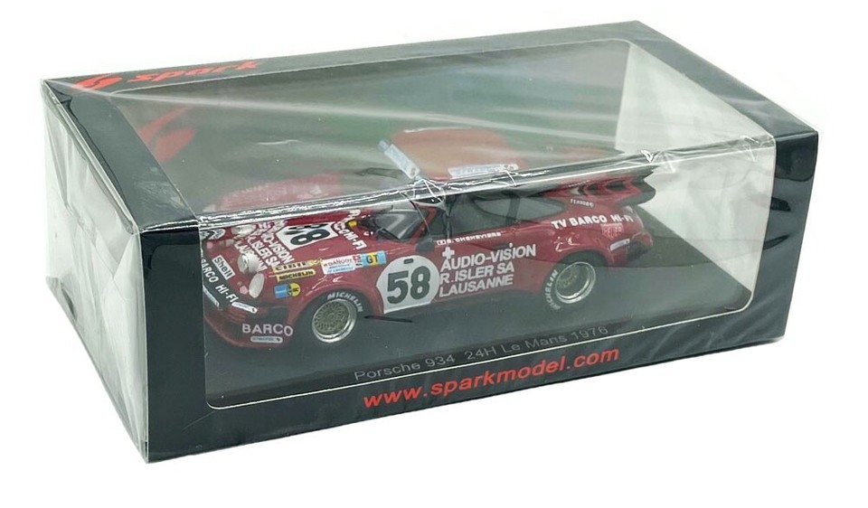 Miniature Spark 1/43 Porsche 934 N°58 24H Le Mans 1976 - Zbinden - Prévente
