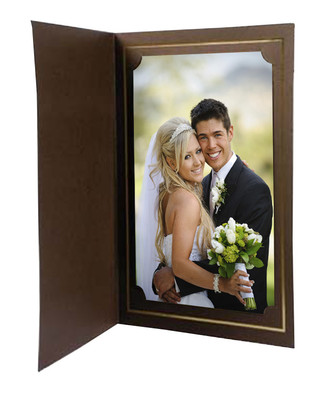 Pack of 10 Brown Cut out Corner Photo Folders for 6x8