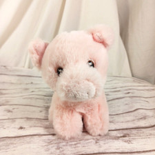 Eco Nation Aurora Mini Stuffed Pink Pig Plush Stuffed Animal Sewn Eyes 5"