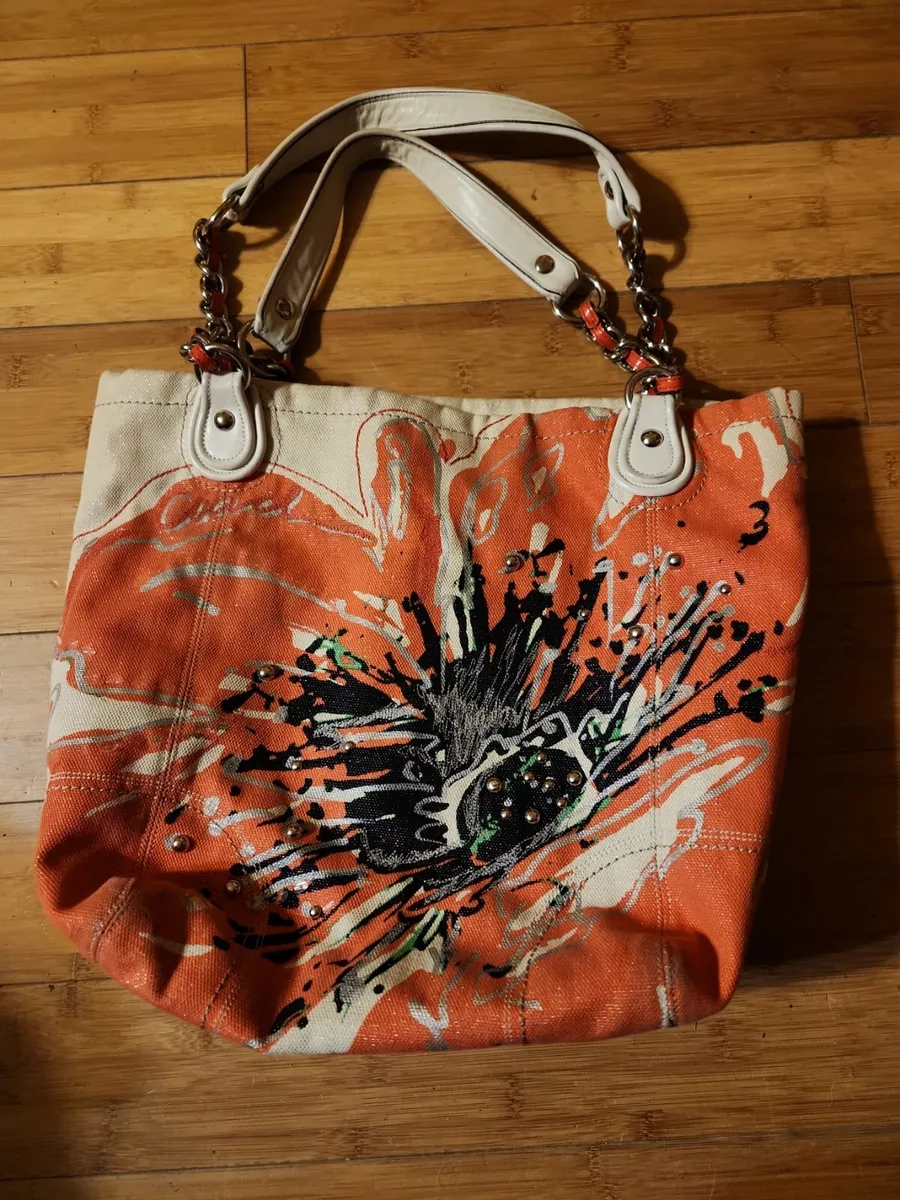 Coach Poppy k 1182 19027 Placed Flower Sequin Glam Tote
