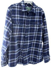 Vintage Woolrich Shirt Jacket Men's Large Cotton Flannel Plaid Shacket Button