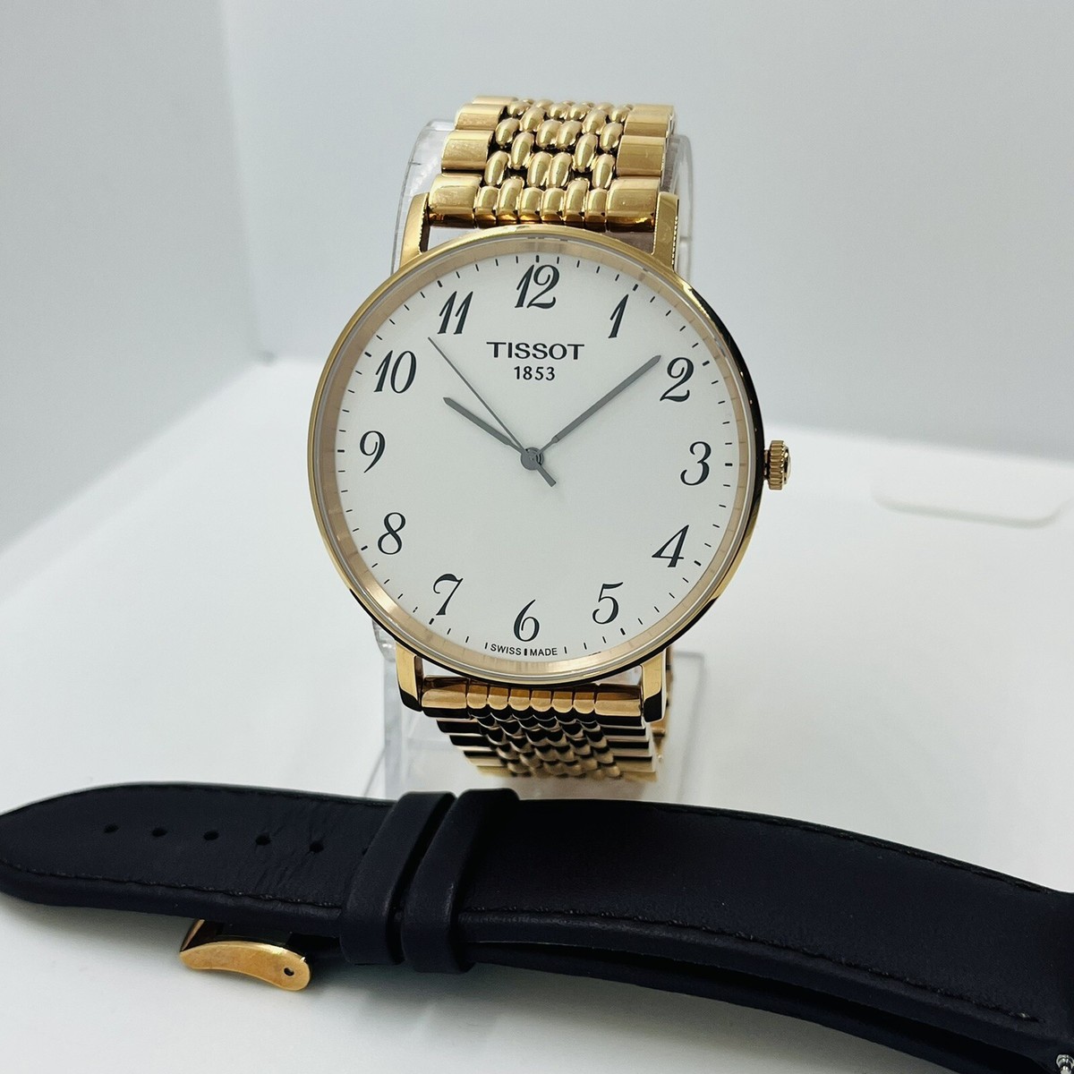 Tissot Everytime Mens Rose Gold Steel Sapphire Crystal 42mm Swiss 