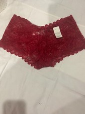 Boyshorts panties for women Sz L Burgundy Lace Waist Low Rise Floral Panties