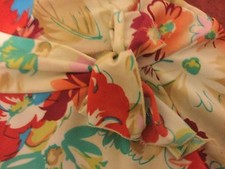 VTG 1980's Made in USA Jessica Max Size L Floral Print Stretchy Mid-Sleeve Top
